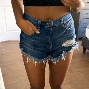 High-waisted Denim Cutoffs